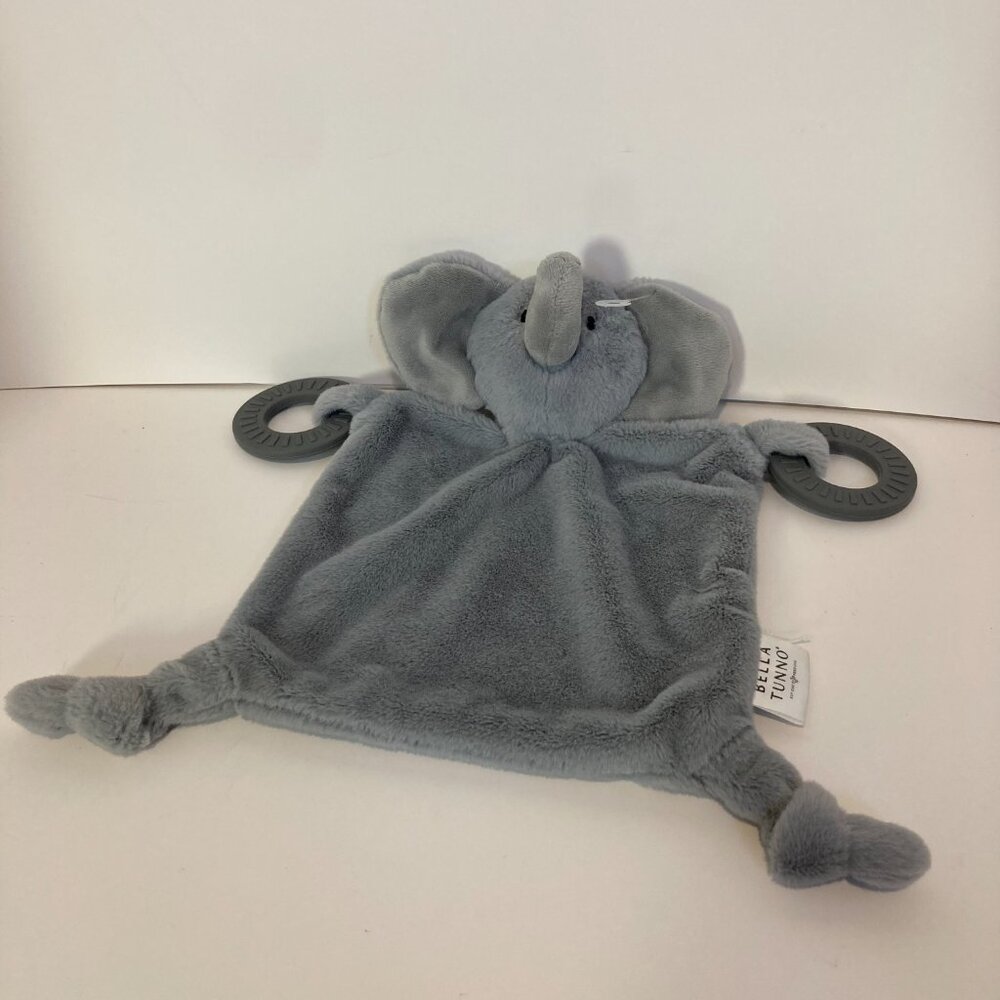 Bella Tunno Elephant Gray Lovey Security Blanket Baby Plush Toy Teether Rattle